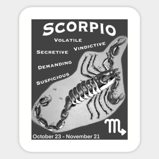 Scorpio Negative Traits Sticker